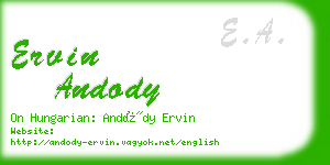 ervin andody business card